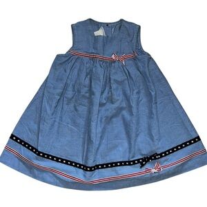 Bonnie Jean Girls Summer Dress Patriotic Red White and Blue Size 4T